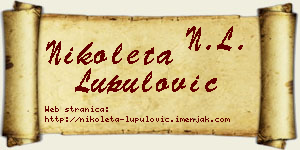 Nikoleta Lupulović vizit kartica
